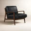 Fauteuil d'appoint en cuir véritable Carmelo-202628061