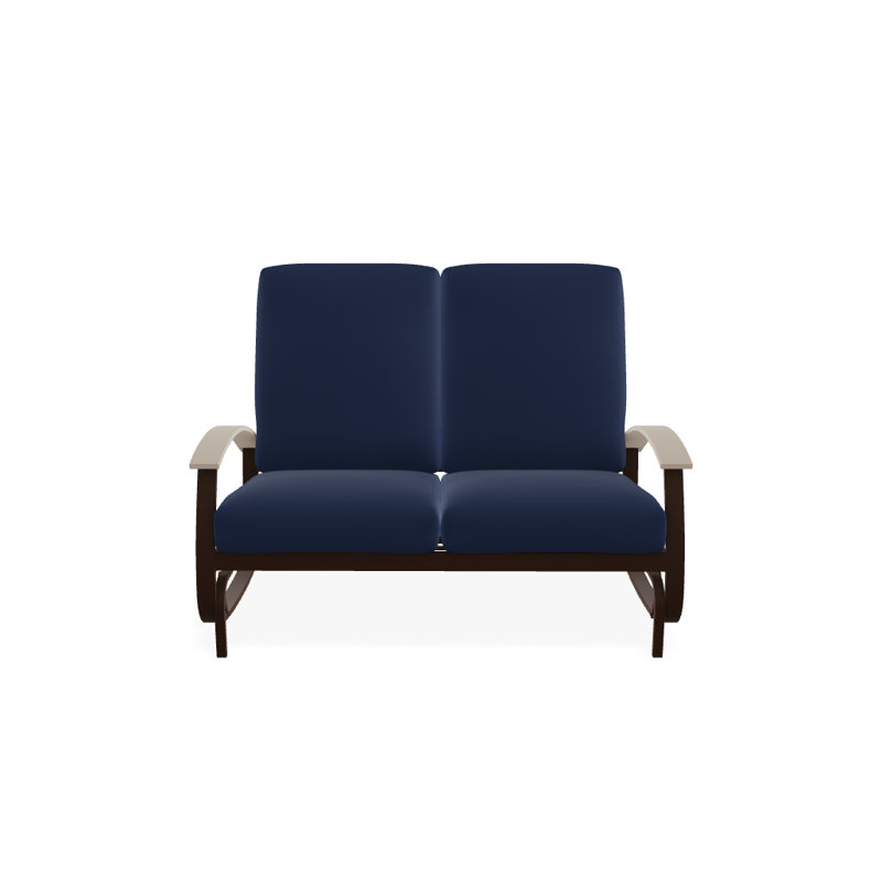 Banc oscillant avec coussins Askar, Toile bleu marine Sunbrella®, Désert P60, Kona texturé