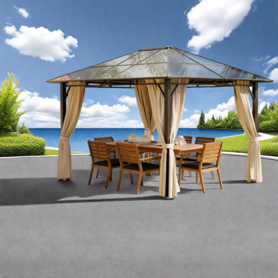 Modern Hardtop Canopy With Aluminum Frame, Elegant Outdoor Gazebo For Entertaining