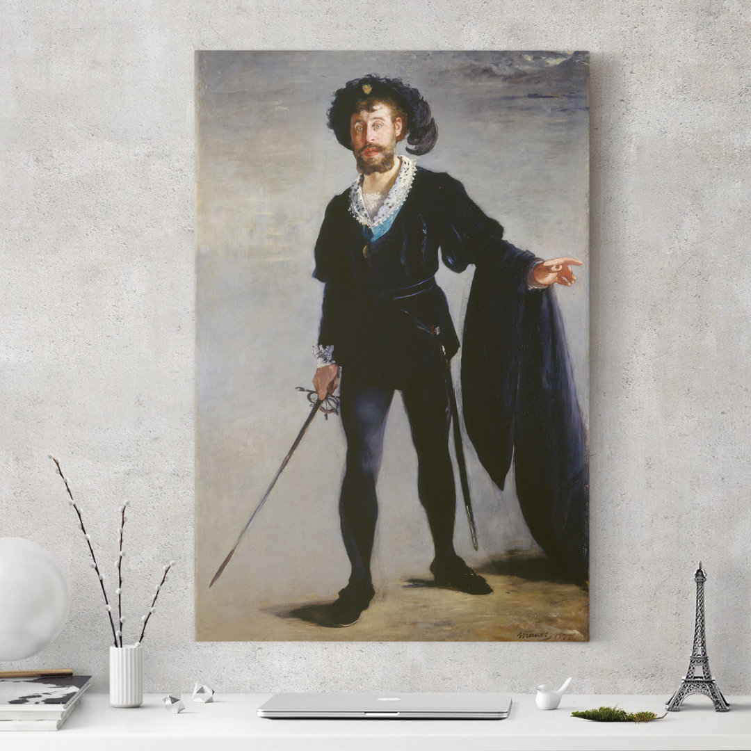 Leinwandbild Der Sänger Jean-Baptiste Faure als Hamlet von Edouard Manet