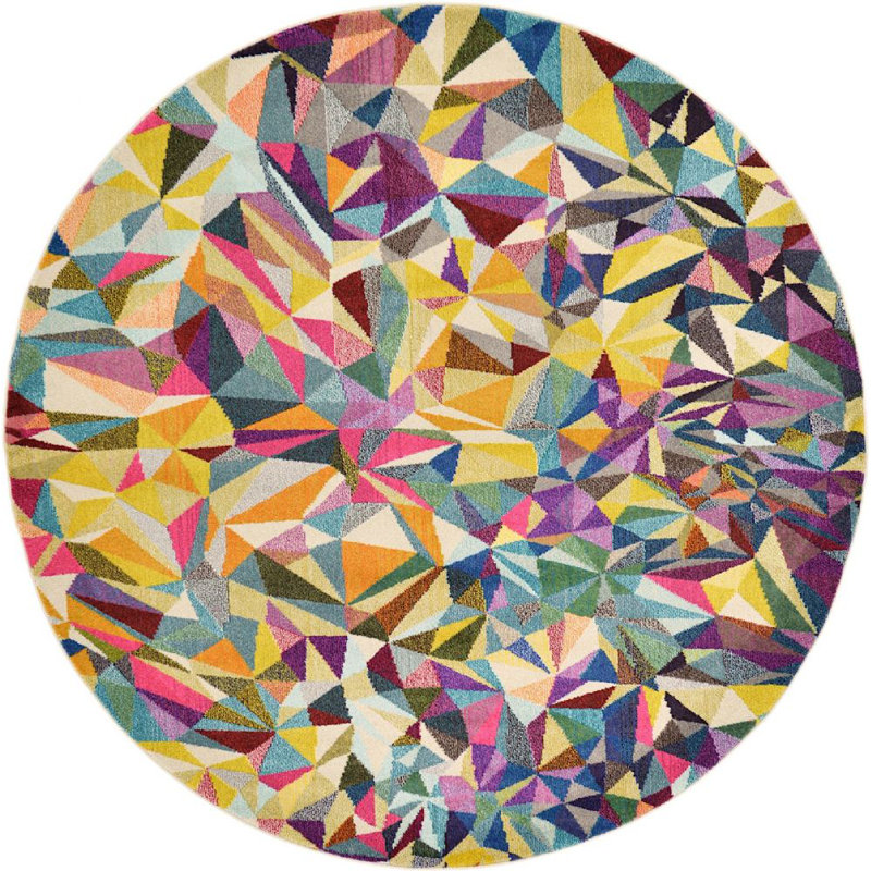 Abstract Indoor Rug, Round 8'