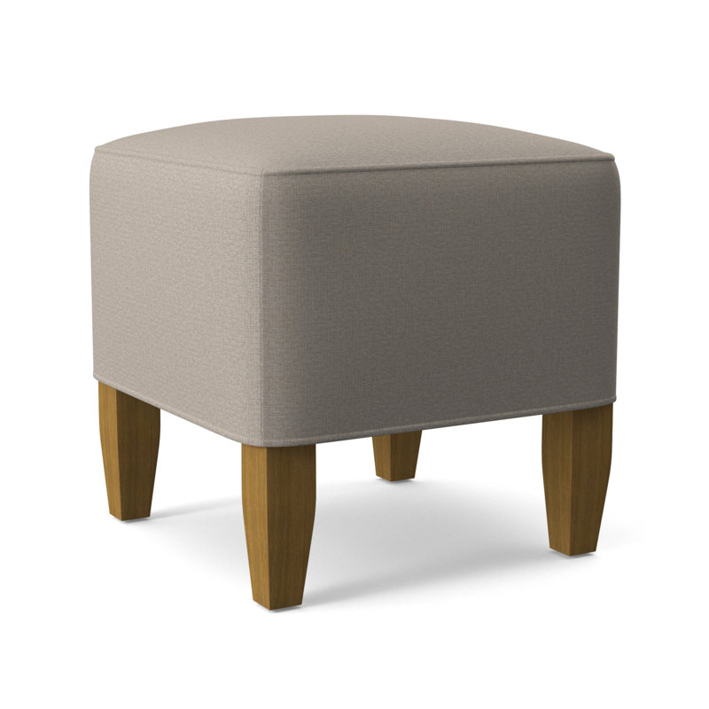 Brooklyn Upholstered Ottoman, Beige Performance Fabric; 0851-73, Honey Finish