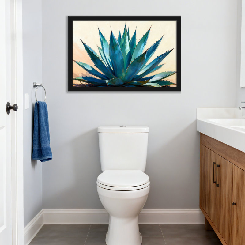 «Plants & Flowers Blue Agave Plant Desert Landscape», reproduction d'art, H 20 po x l 30 po, Toile tendue, Ne s’applique pas