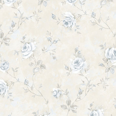 Brentwood 32.7' L x 20.5" W Vineyard Roses Textured Wallpaper Roll
