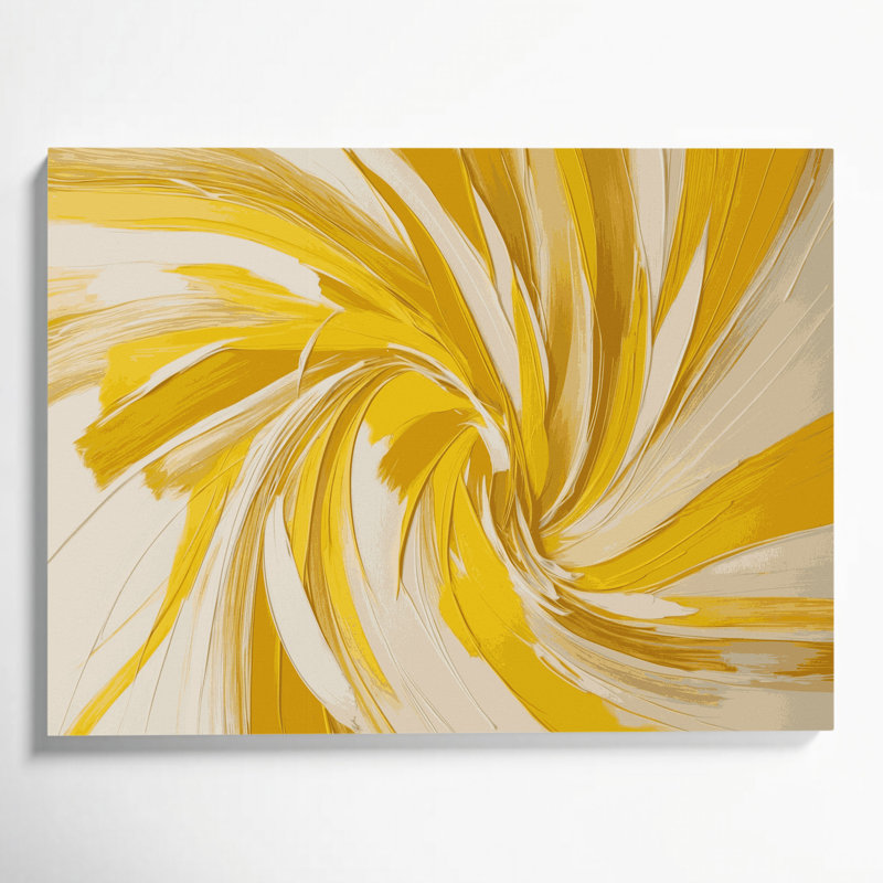 «Lyrical Abstraction 39», art mural sur toile beige, H 24 po x l 36 po