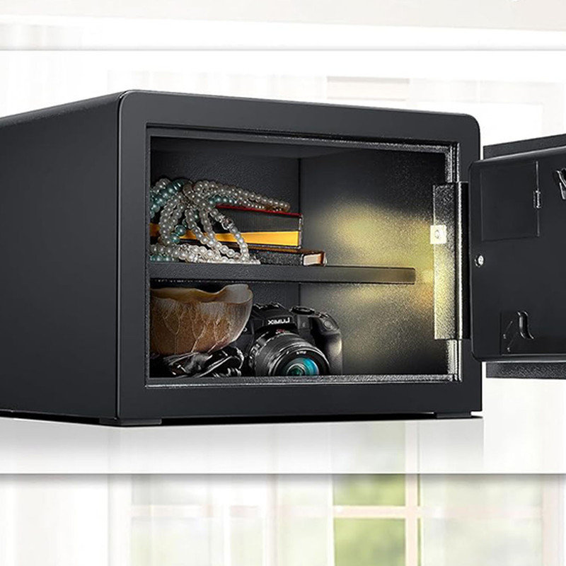 Home Safe With Fireproof Document Bag, Digital Security Safe With Removable Shelf Secure Cash, (With fireproof bag)