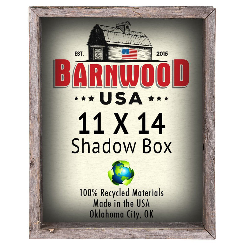 Laraine Weathered Gray Wood Matte Shadow Box Picture Frame, 11" x 14"