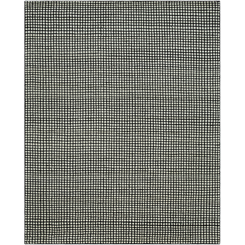 Damier Wool Checkered Area Rug, Rectangle 8' x 10'
