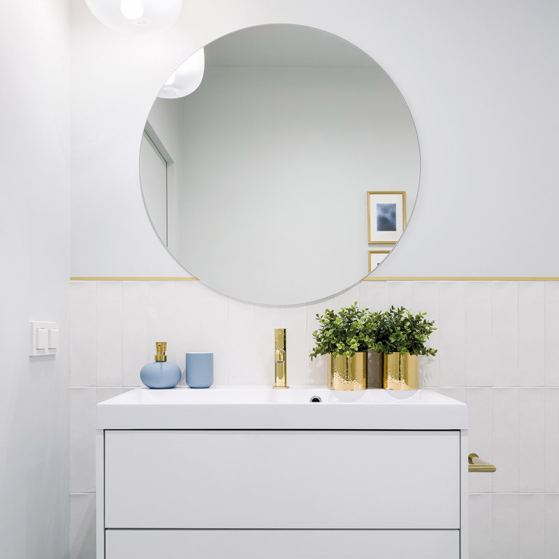 Garryn Flat Wall Mirror, 100 H x 100 W