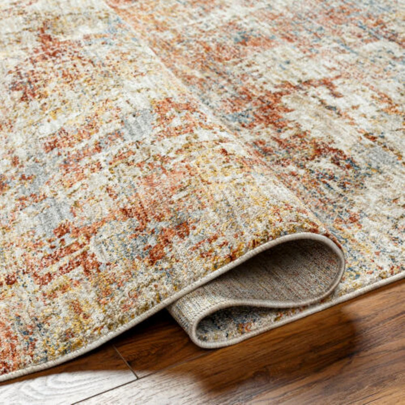 Tapis abstrait rouille Pellerin, Rectangle 10 pi x 14 pi