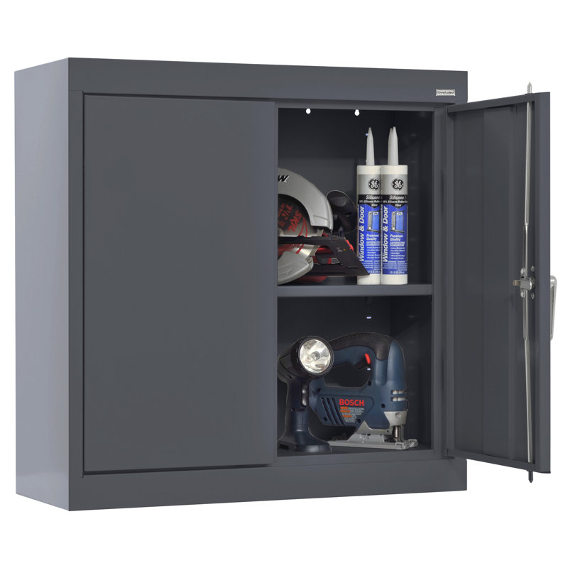 Steel Single Storage Cabinet ( 26'' H x 30'' W x 12'' D), Charcoal