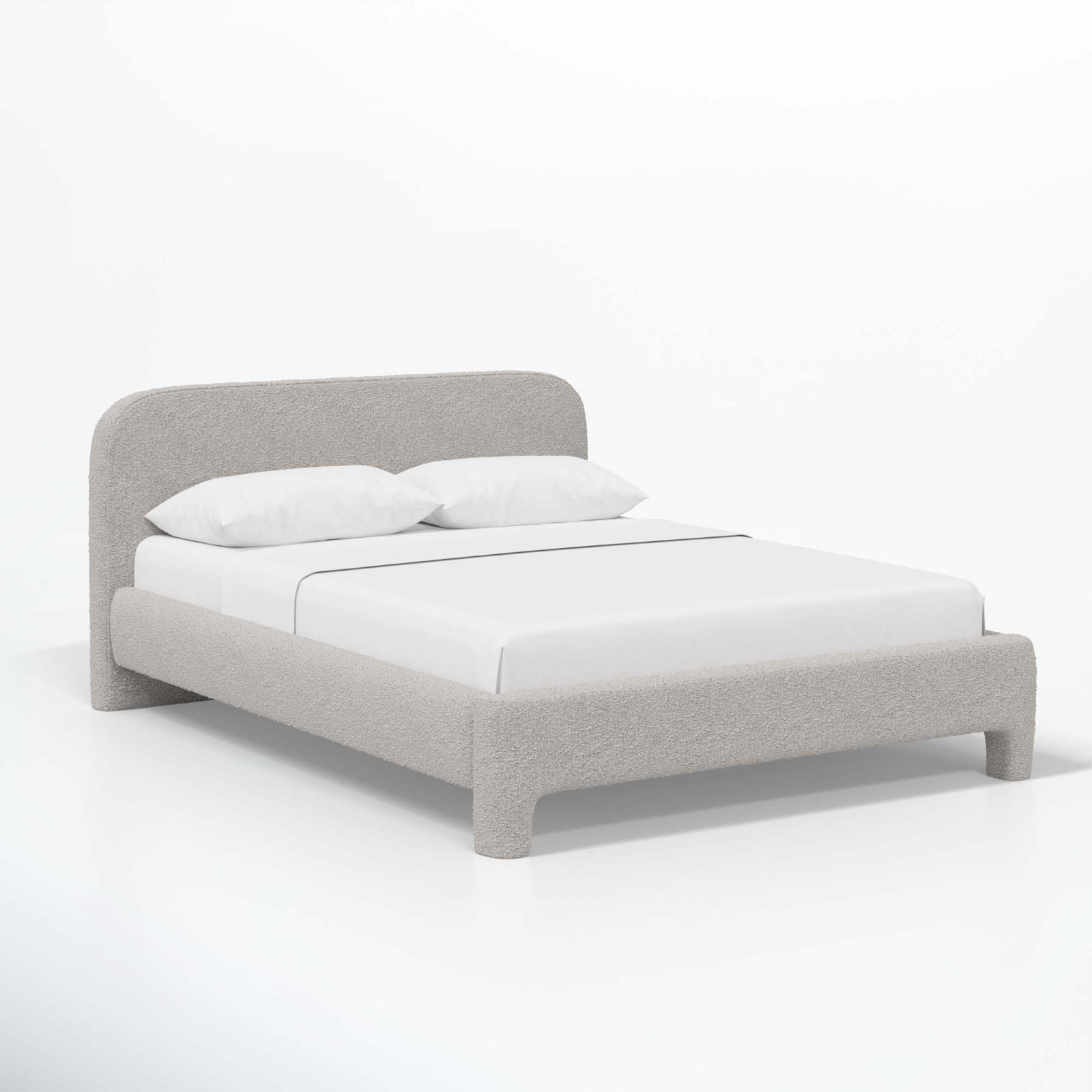 Illy Cotton Upholstered Bed, Classic Elephant Boucle, Queen