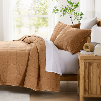 Logan Stone Washed Cotton Quilt 3Pc Set