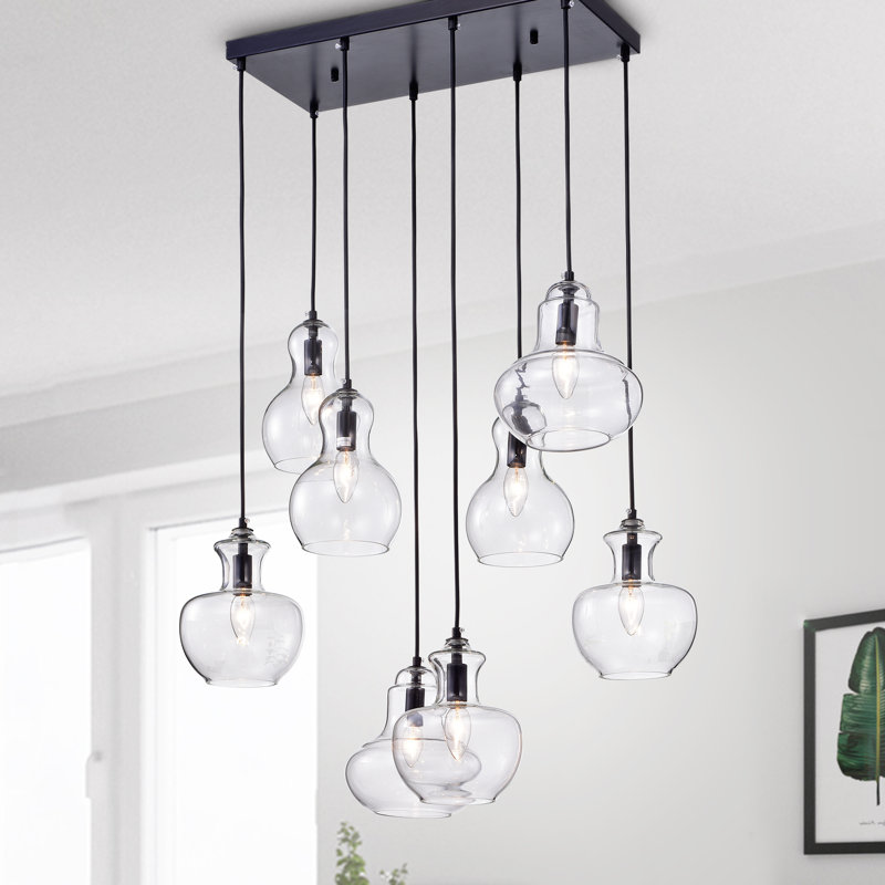 Luminaire suspendu géométrique 8 lumières grappe Spillman