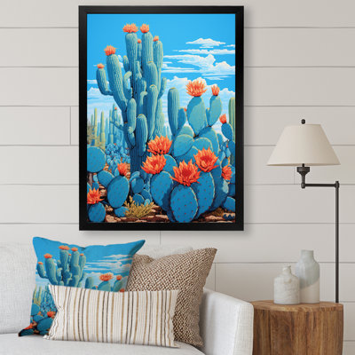 " Cerulean Blue Cactus Collage "