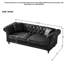 Canapé 83 places rembourré 83 po noir, tissu technique, coussins décoratifs, structure en pin respirant pour appartement de style Mid-Century, rembourrage en mousse haute densité, structure principale-754510263