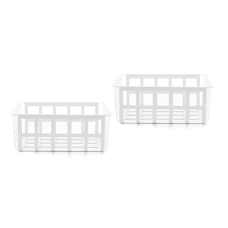 Don Hierro Metall 2 Piece Storage Bin Set, 7cm H x 33cm W x 30cm D, White