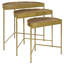 Table gigogne 3 pièces Myrah avec plateau encastré brun et or Myrah