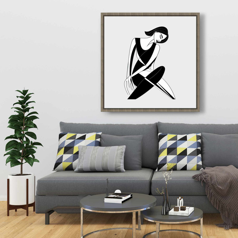 Femme assise - Toile encadrée beauté figurative