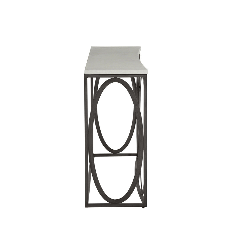 Ella Outdoor Buffet and Console Table, Charcoal/Travertine Superstone