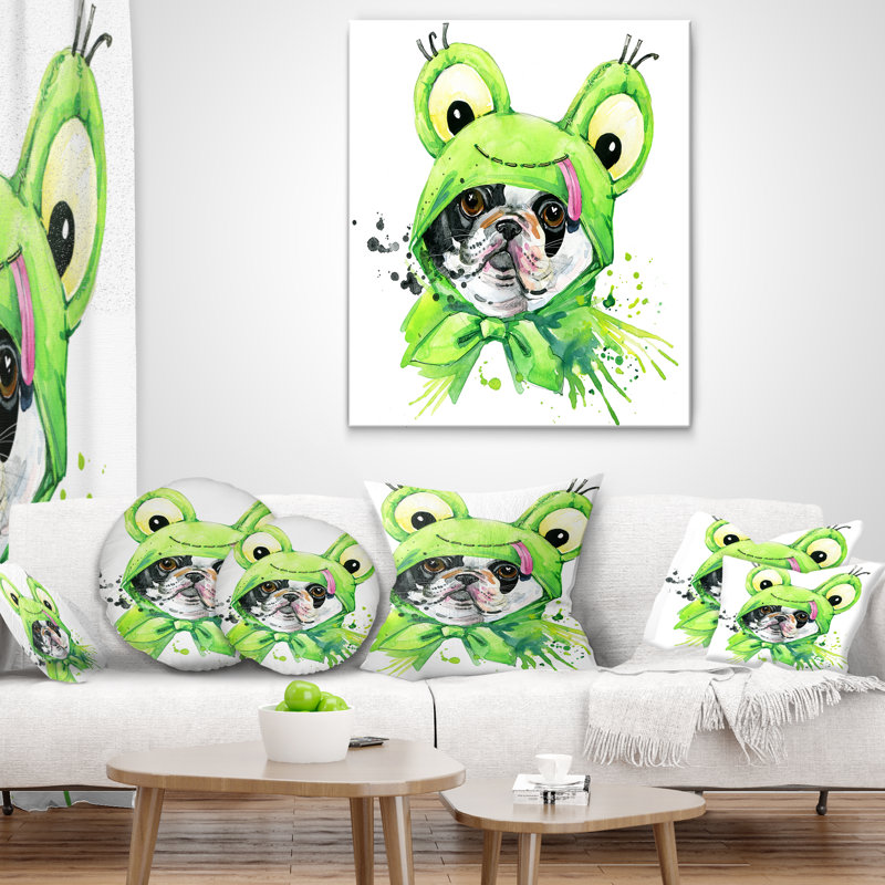 Coussin French Bulldog - imprimé animal, 12 po x 20 po, Rectangulaire