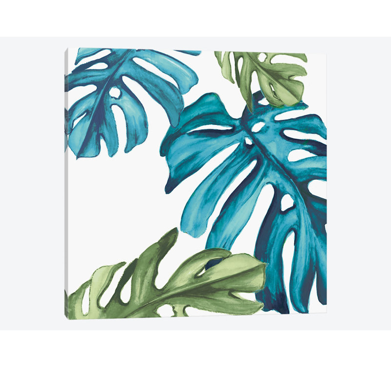 «Palm Leaves I», reproduction sur toile, H 18 po x l 18 po x P 1,5 po, Toile tendue, Pas de tapis