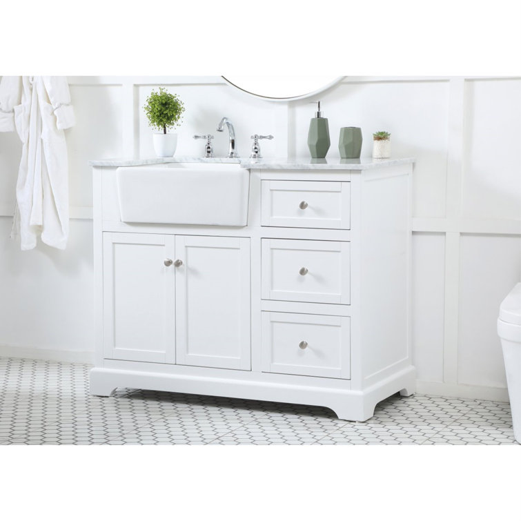 Klarissa 42'' Single Bathroom Vanity with Marble Top