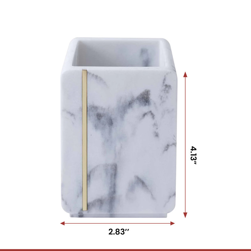 Gobelet pour salle de bain en résine Ben & Jonah Oro Streak Marble