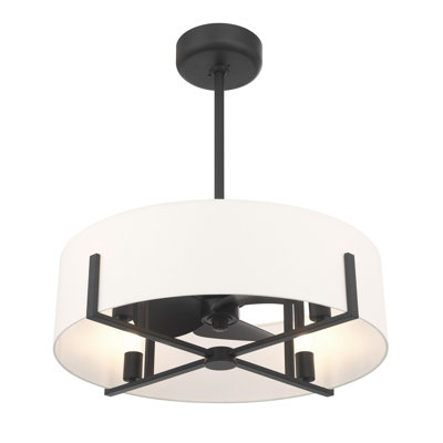 Ventilateur 4 lumières Mansell en noir mat