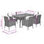 Ensemble de salle à manger de patio Dakota Fields avec coussins en rotin de poly-737230933-737230927-737230924