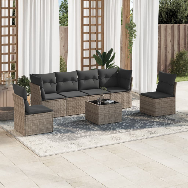 Ensemble de canapé de jardin Vidaxl, Gris, Gris