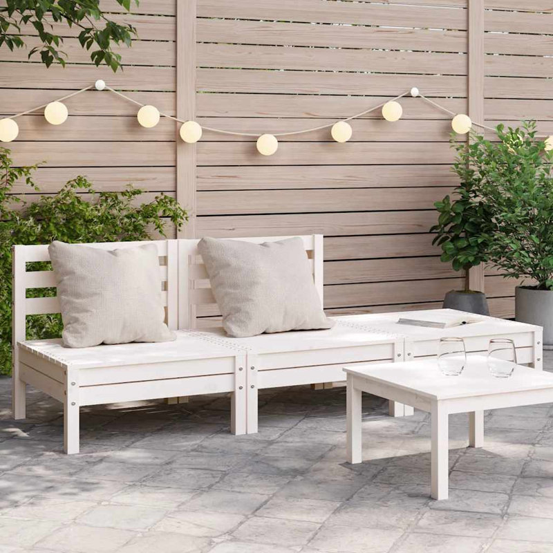 Caspian 190.5cm Wide Wood Patio Sofa, White