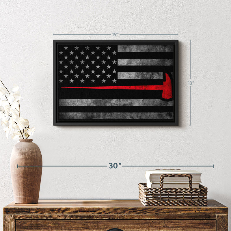 "Drapeau de pompier", H 13 po x l 19 po