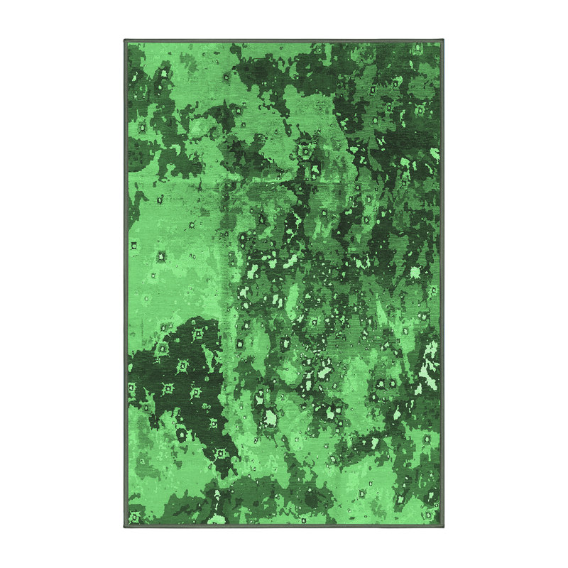 Tapis vert émeraude Mid-Century 1099, Rectangle 2 pi x 3 pi