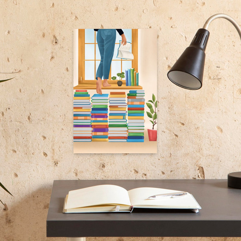 Affiche murale contemporaine « Reading To Rise », H 18 po x l 12 po