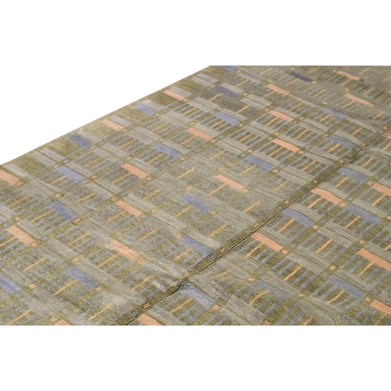 Hand Knotted Wool Area Rug in Multi