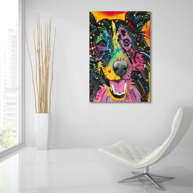 " Smiling Collie " by Dean Russo, 36" H x 24" W x 0.2" D