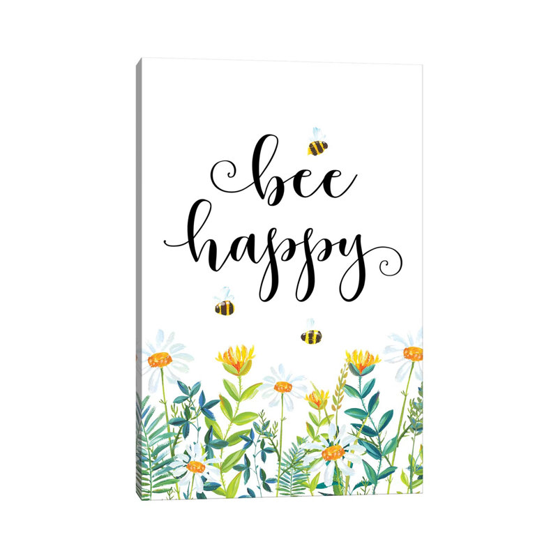 Bee Happy - Print on Canvas, Wrapped Canvas, 101.6 cm H x 66.04 cm W x 1.91 cm D