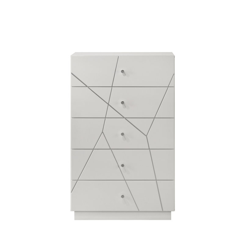 Esther White & Silver High Gloss Chest