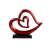 12" Red and Black Aluminum Tabletop Sculpture