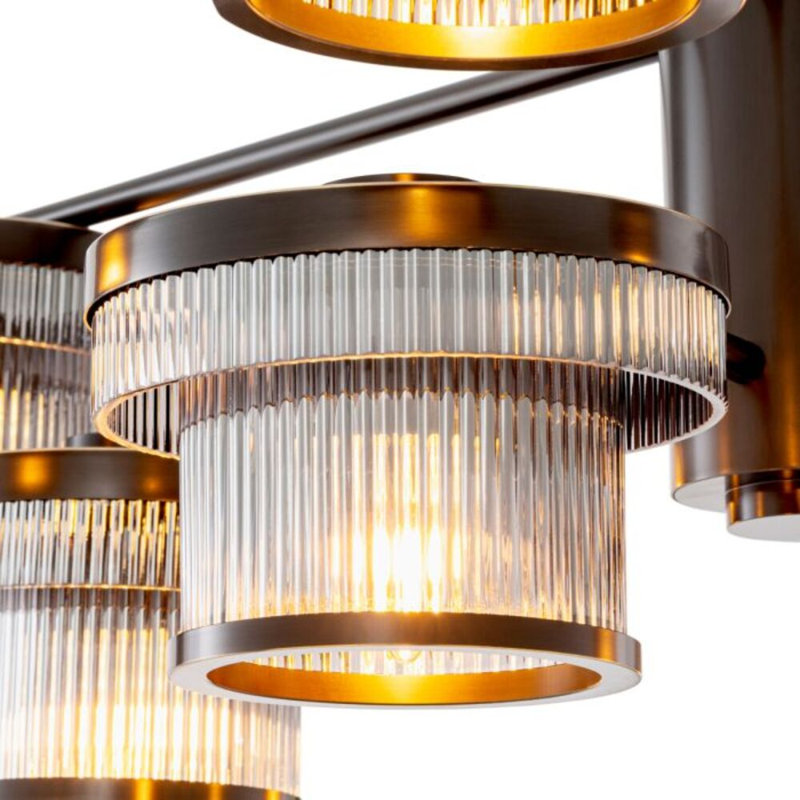 CDJ Chandelier Andromeda smoke glass, Bronze