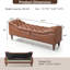 Banc de bout rembourré en cuir de polyuréthane long de 57,7 po avec rangement caché, siège capitonné et pieds en bois d'hévéa Odel-134492464