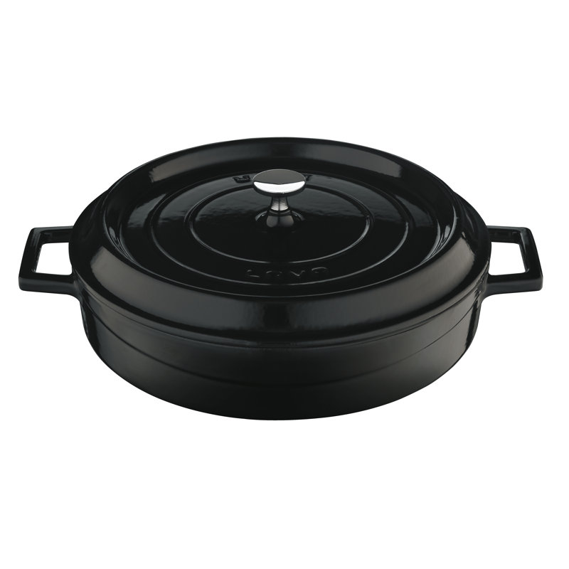 Faitout rond en fonte, Noir, 2,6 pte