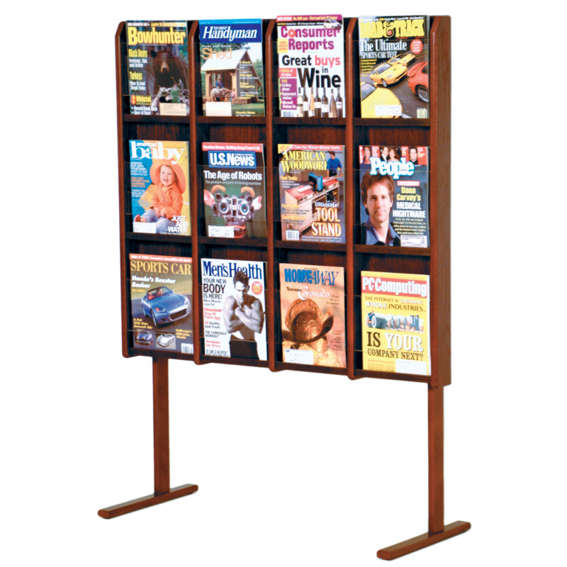 Support pour magazines en bois Matas, Acajou