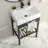 24" x 16.75" Rectangular Console Bathroom Sink Freestanding Metal Support Legs Wall Mount Sink