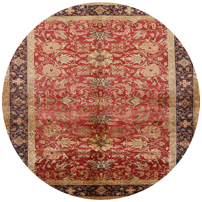 Rawald Oriental Indoor Rug, Round 4'