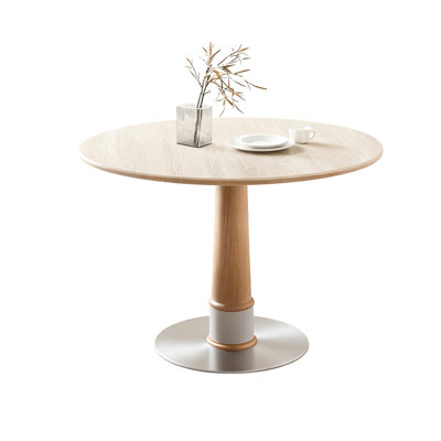 White&Burlywood Round Sintered Stone Dining table