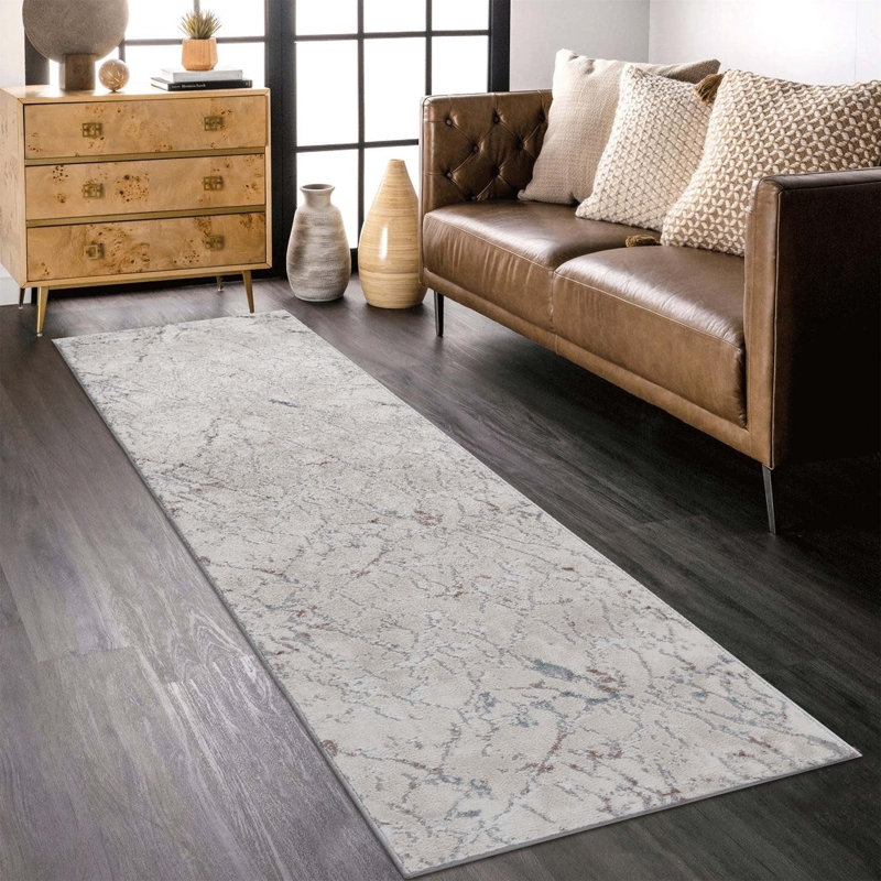 Multi/Contemporary Non-Shedding Stain Resistant Area Rug, Runner 2' x 8'