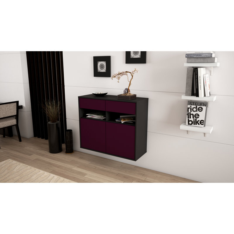 Anglers Park 92cm Sideboard, Anthracite/Purple