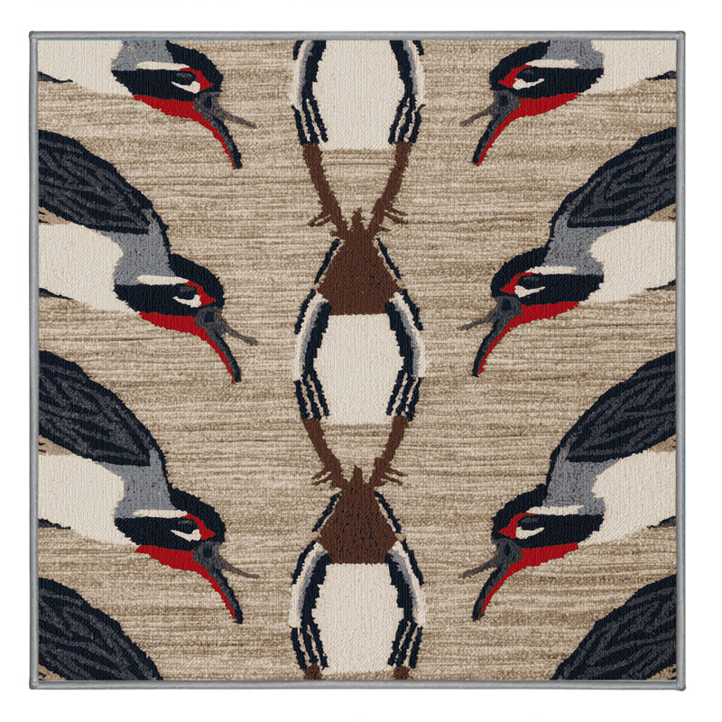 Tapis lavable commun Waxbill Birds, Carré 7 pi